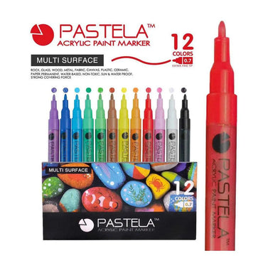 ST PASTELA Acrylic Marker set of 12s ( 0.7mm ) The Stationers